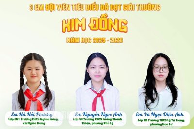 3 đội viên tiêu biểu của tỉnh Ninh Bình nhận Giải thưởng Kim Đồng năm học 2025-2026