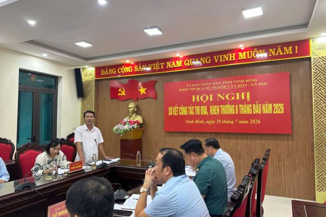 Hội nghị sơ kết phong trào thi đua và công tác khen thưởng 6 tháng đầu năm 2026 của Khối thi đua các sở, ngành văn hóa – xã hội