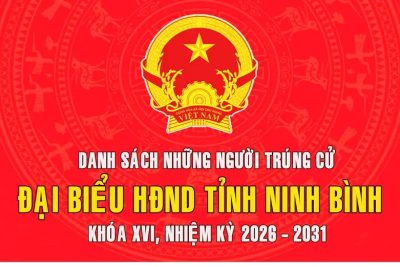 Danh sách những người trúng cử đại biểu HĐND tỉnh khoá XVI, nhiệm kỳ 2026-2031
